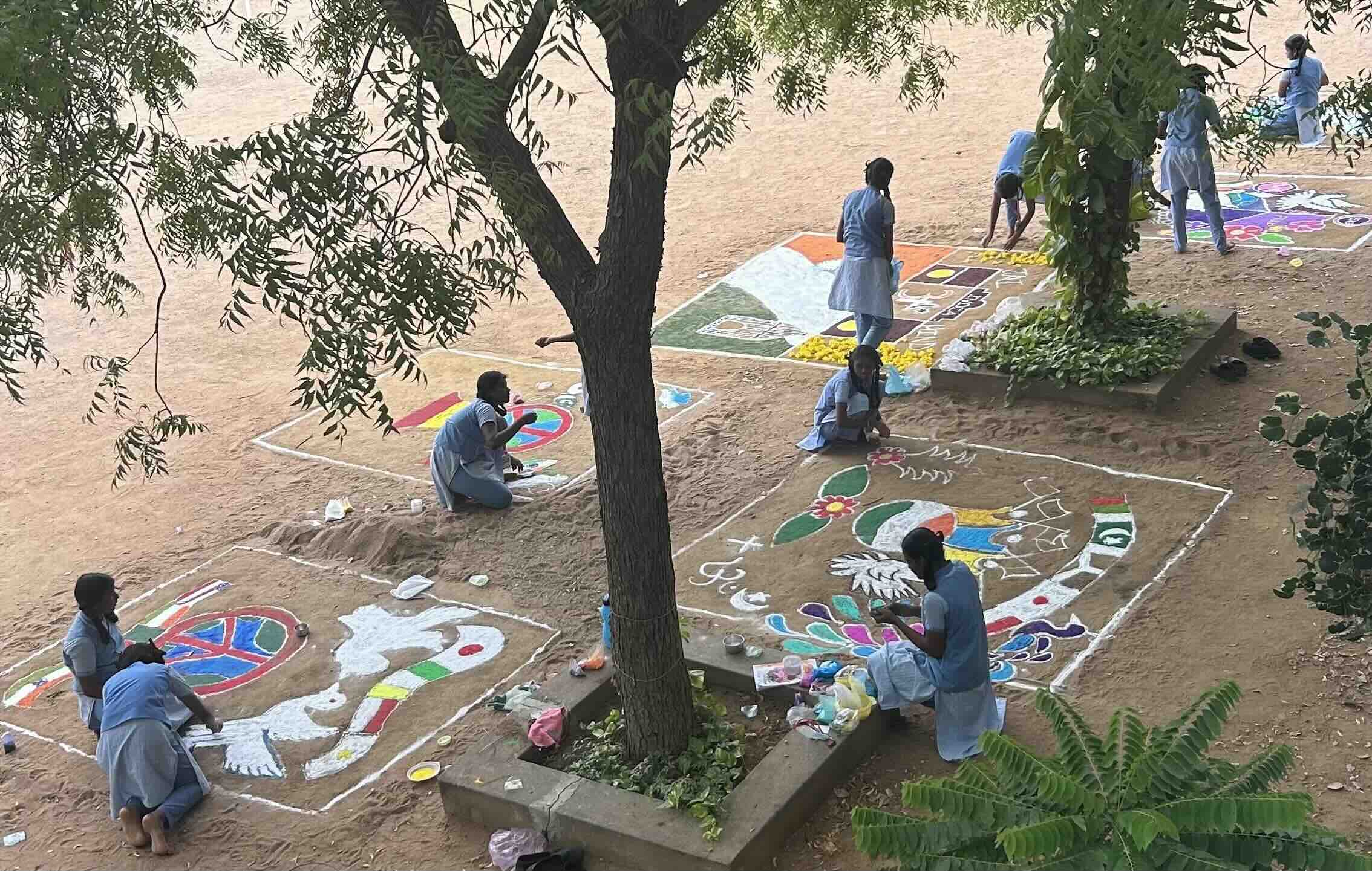 Rangoli competition during Non-Violence Day