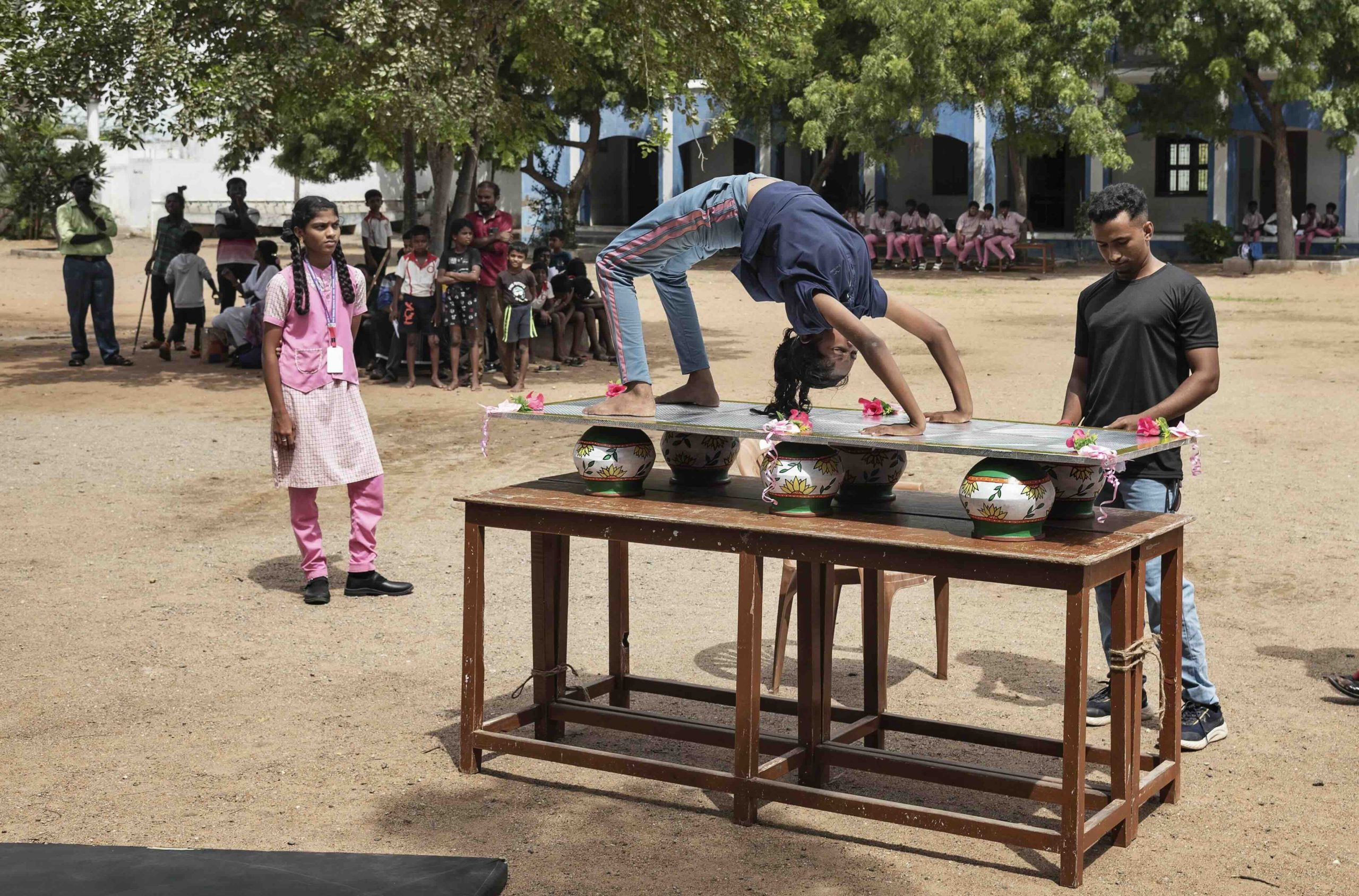 Yoga athlete performing at Ave Maria School